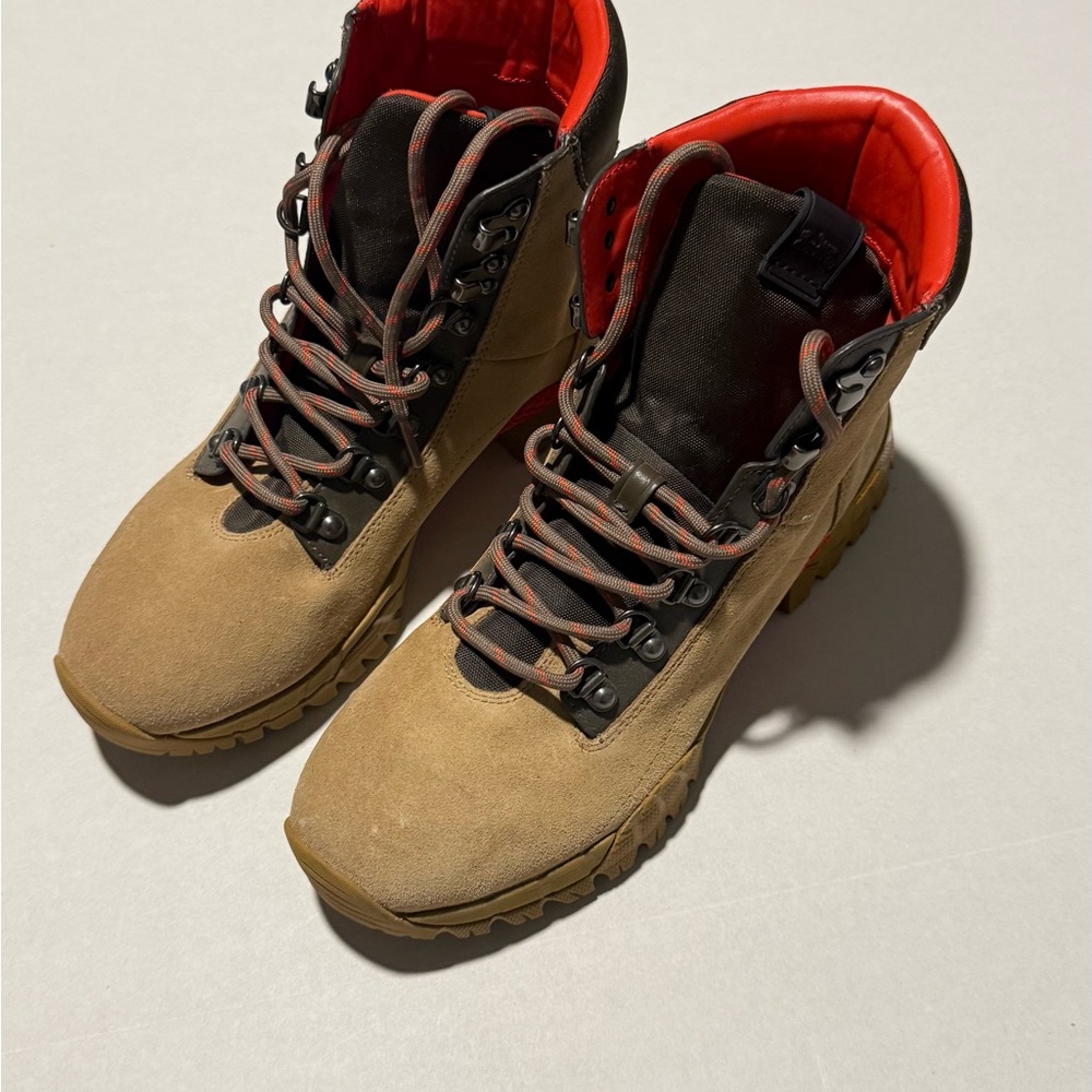Coach Tan and Red Outdoor Boots